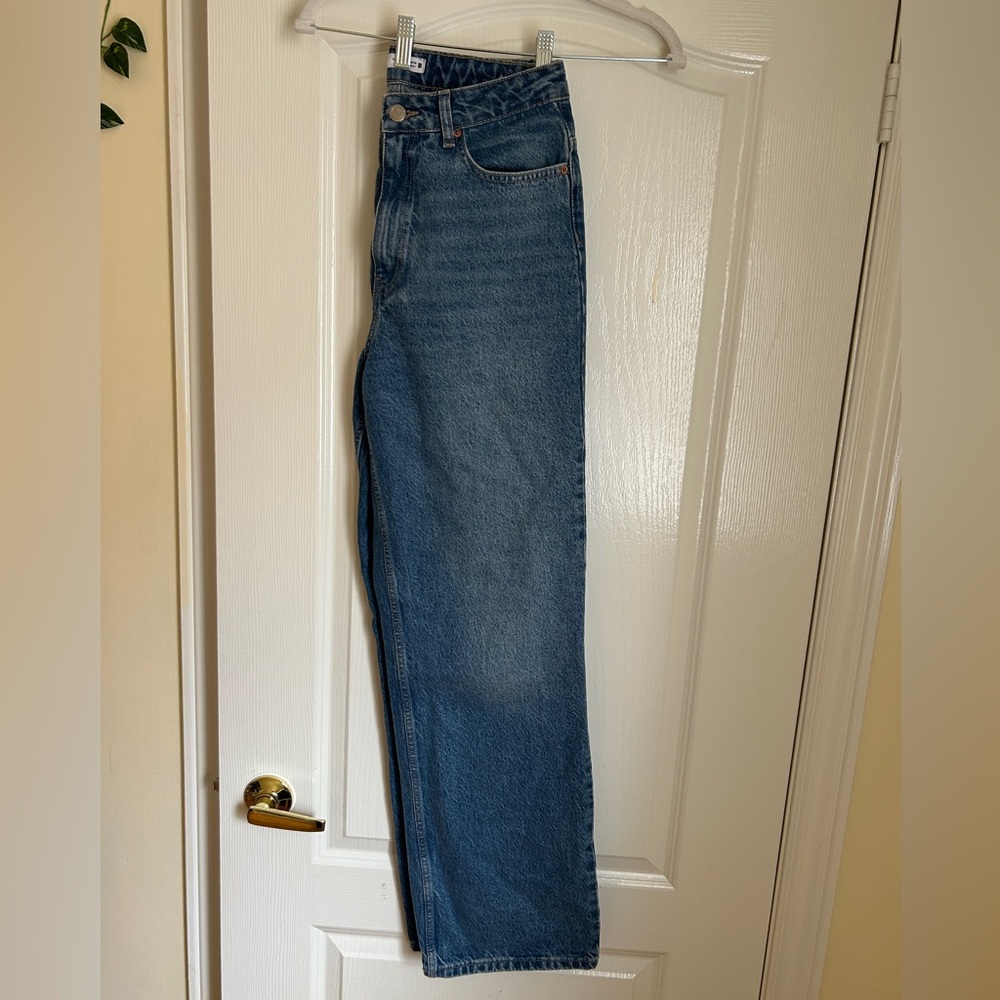 Zara Straight Leg Jeans in Blue Denim